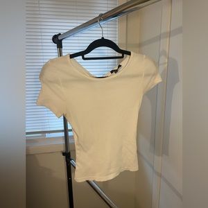 White Tee with lace back